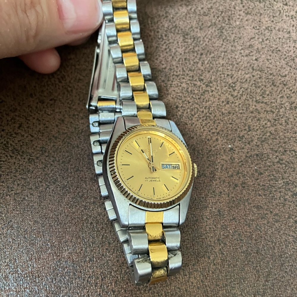 Seiko 4206-0511 Automatic Women's Watch Stainless Steel gold plated Vintage